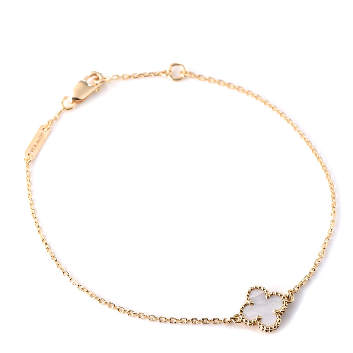Van Cleef & Arpels 18K Yellow Gold Mother of Pearl Sweet Alhambra Bracelet 1 of 7