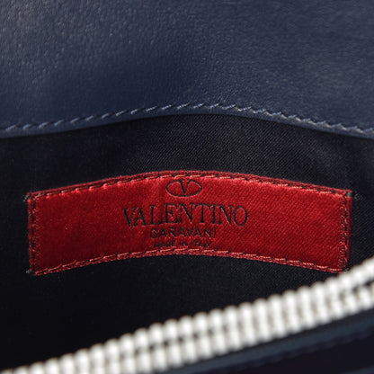 Valentino Garavani Vitello Colorblock Free Rockstud Wallet on Chain Marine Optic White 6 of 6