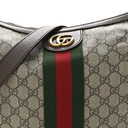 Gucci GG Supreme Monogram Web Ophidia Half Moon Hobo Brown 8 of 11