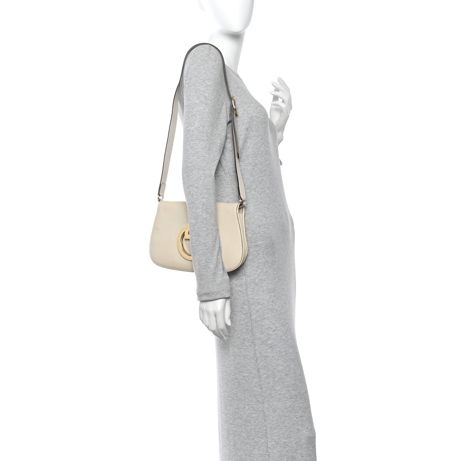 Gucci Roxy Calfskin Blondie Chain Shoulder Flap Bag Mystic White 2 of 13