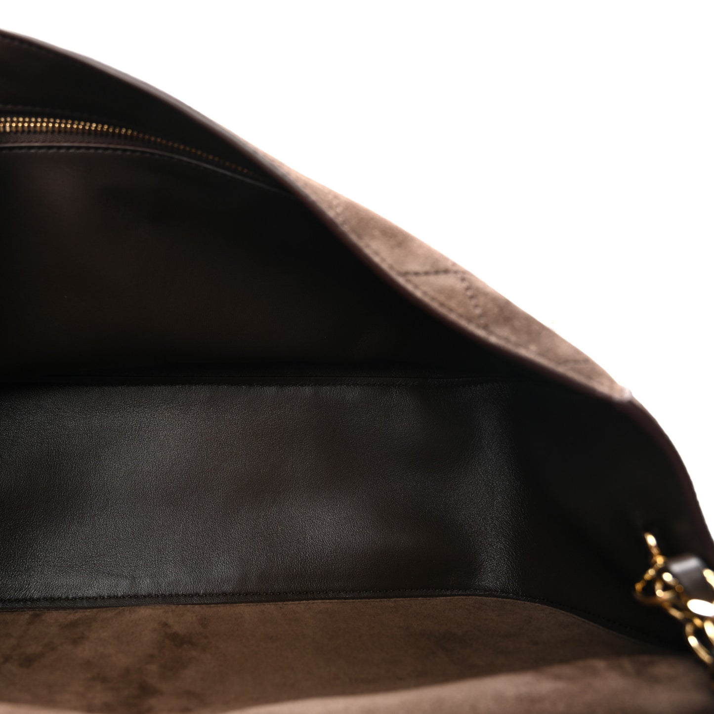 Suede Calfskin Small Souplissimo Maxi Flap Dark Brown