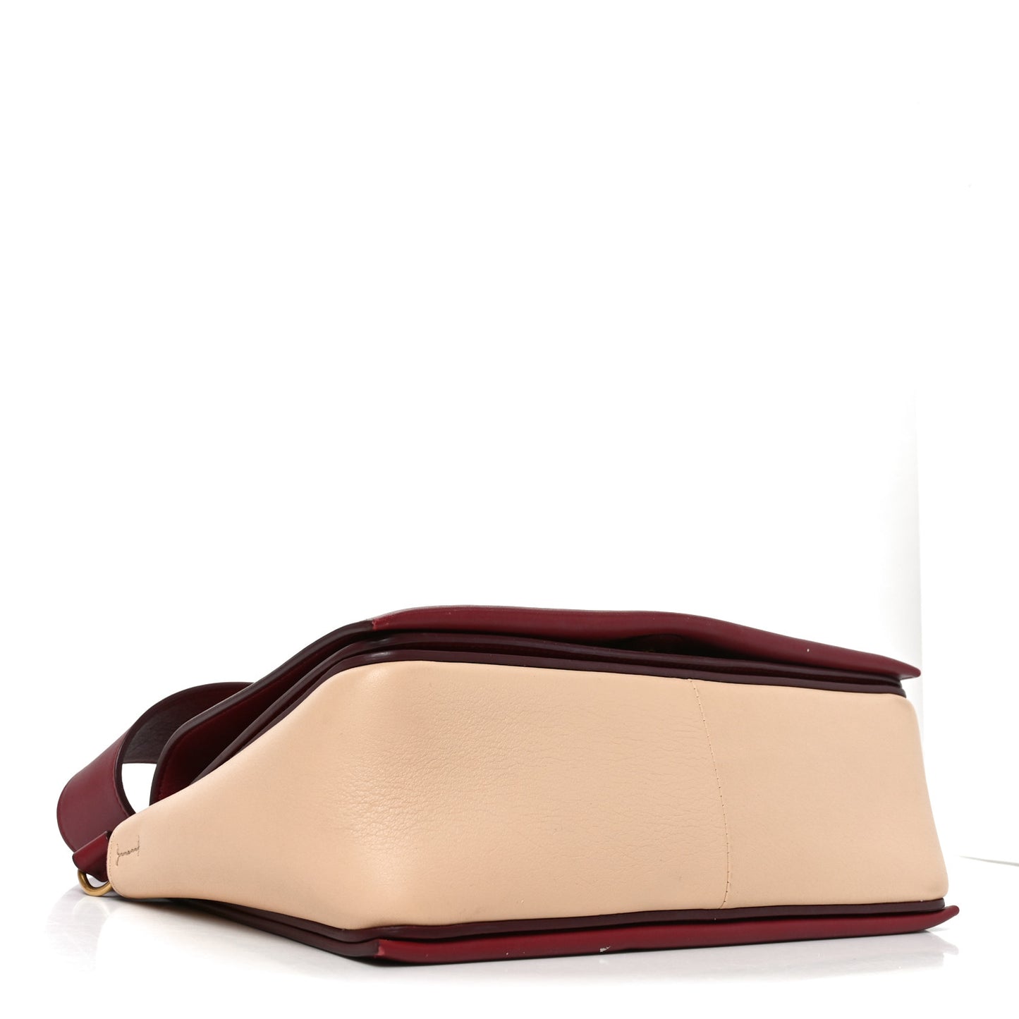 Shiny Smooth Calfskin Medium Frame Shoulder Bag Ruby Nude