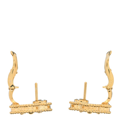 Van Cleef & Arpels 18K Yellow Gold Guilloche Vintage Alhambra Earrings 2 of 3