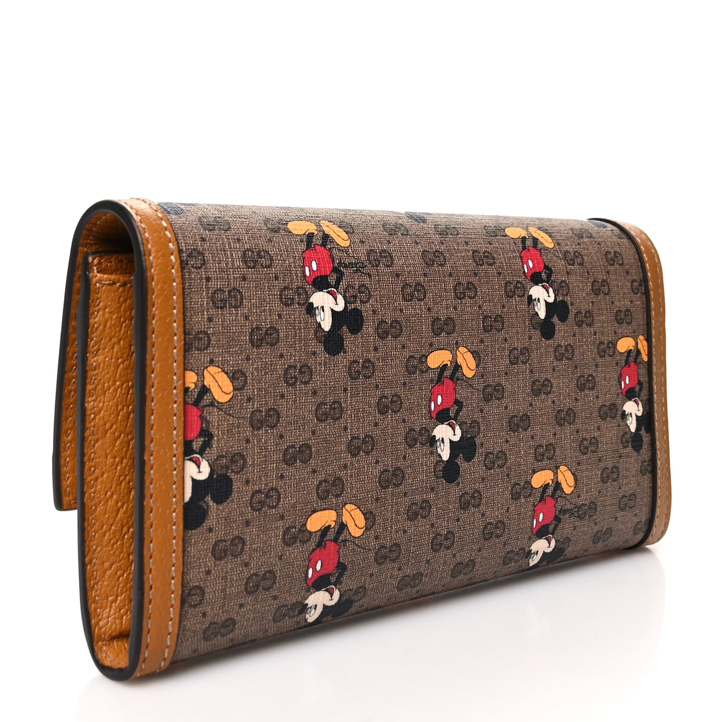 X DISNEY Mini Vintage GG Supreme Monogram Mickey Mouse Continental Wallet Beige Vintage Sun Oil