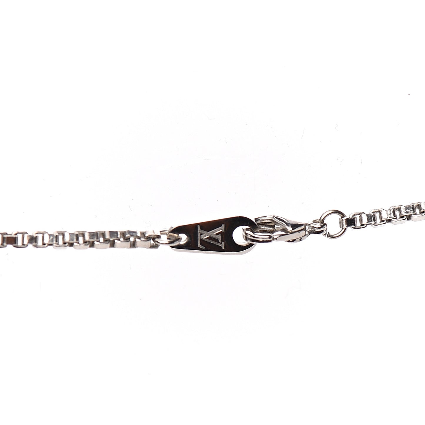LV Whistle Chain Pendant Necklace Silver