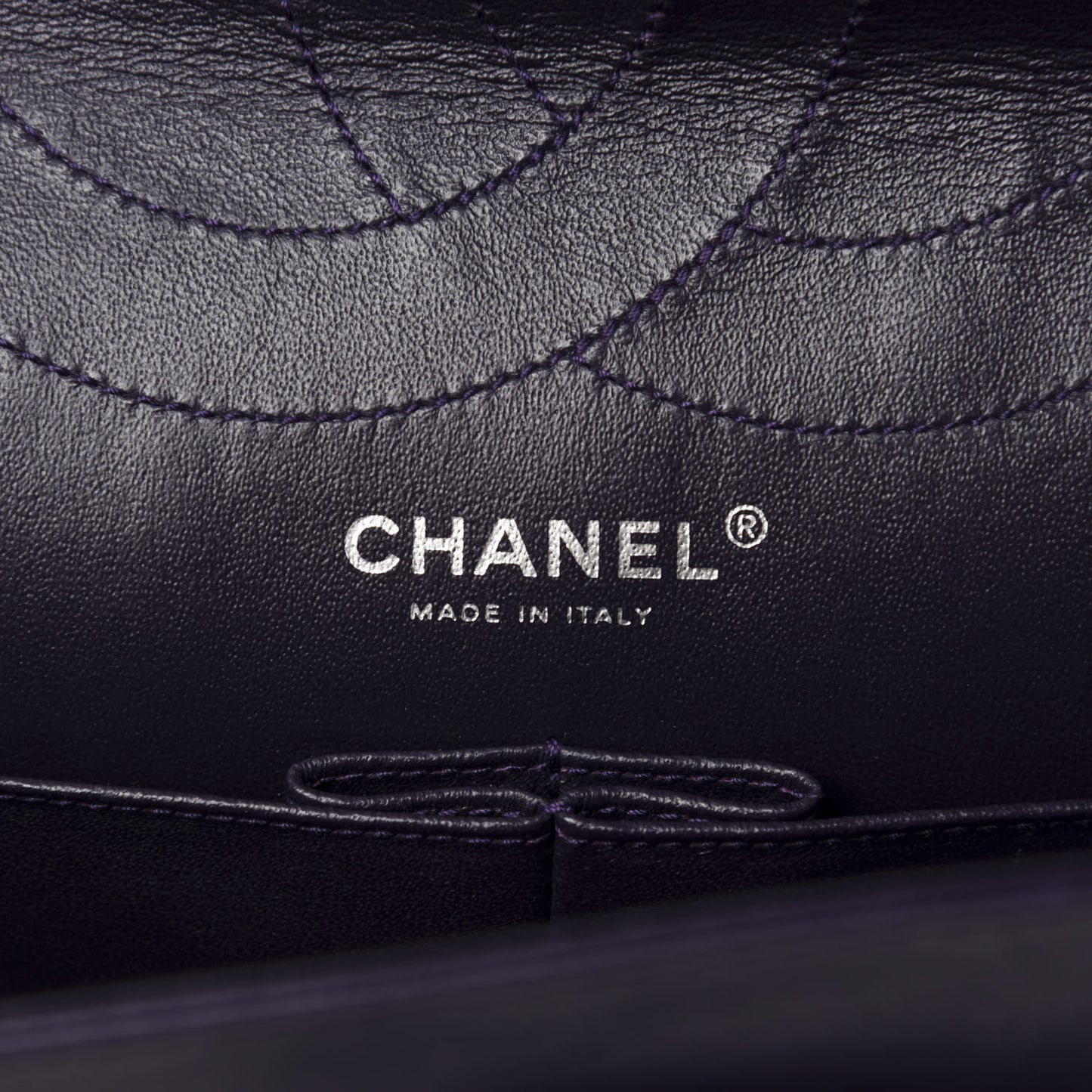 Distressed Patent Quilted 2.55 Reissue 227 Flap Purple