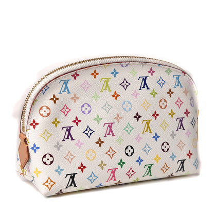 Louis Vuitton Monogram Multicolor Cosmetic Pouch White Litchi 3 of 7
