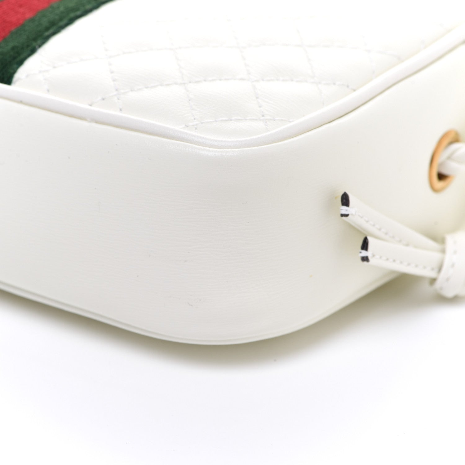 Gucci Calfskin Web Trapuntata Mini Shoulder Bag Off White 9 of 10