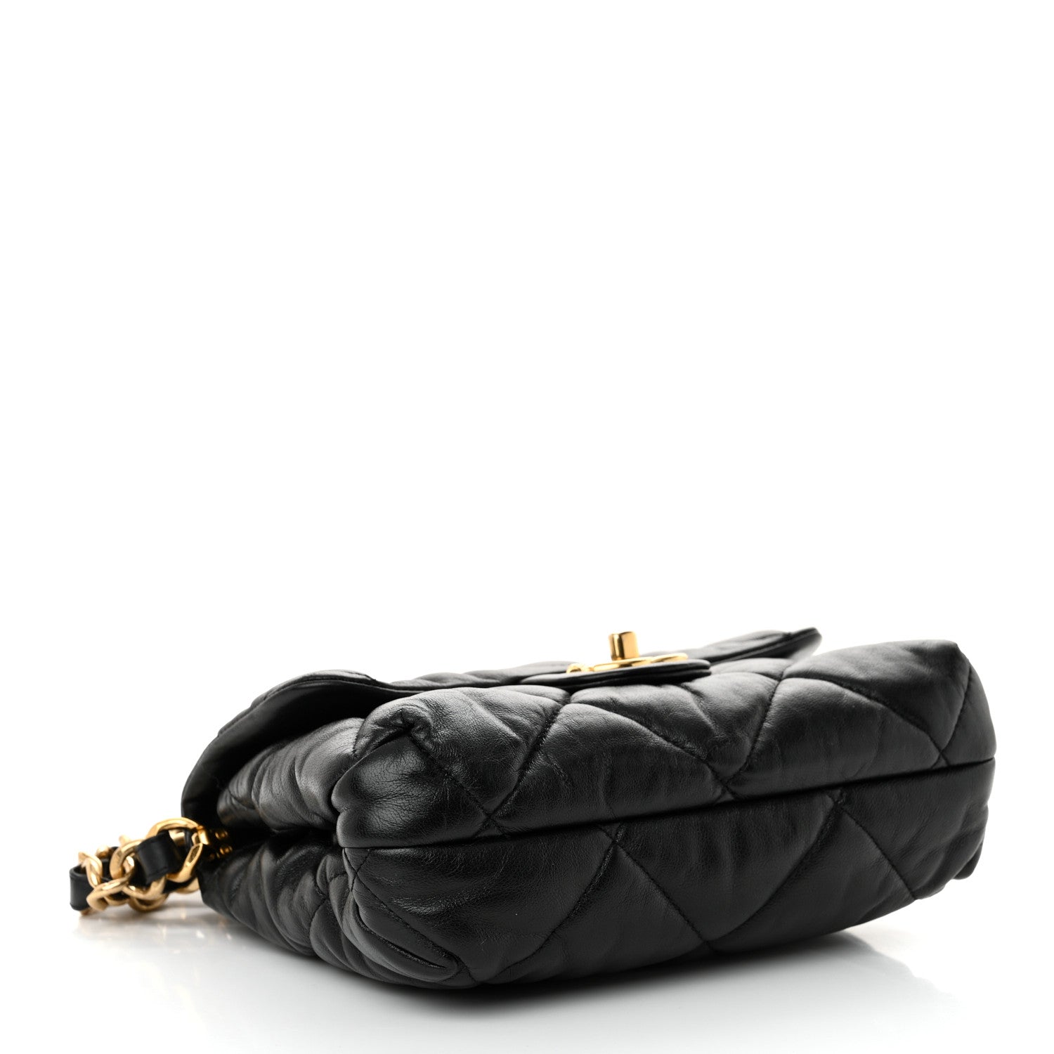 Chanel Lambskin Quilted Small Chain Top Handle Flap Black 4 of 13