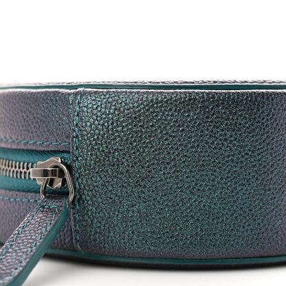 Chanel Iridescent Caviar Quilted Round Filigree Crossbody Dark Turquoise 9 of 11