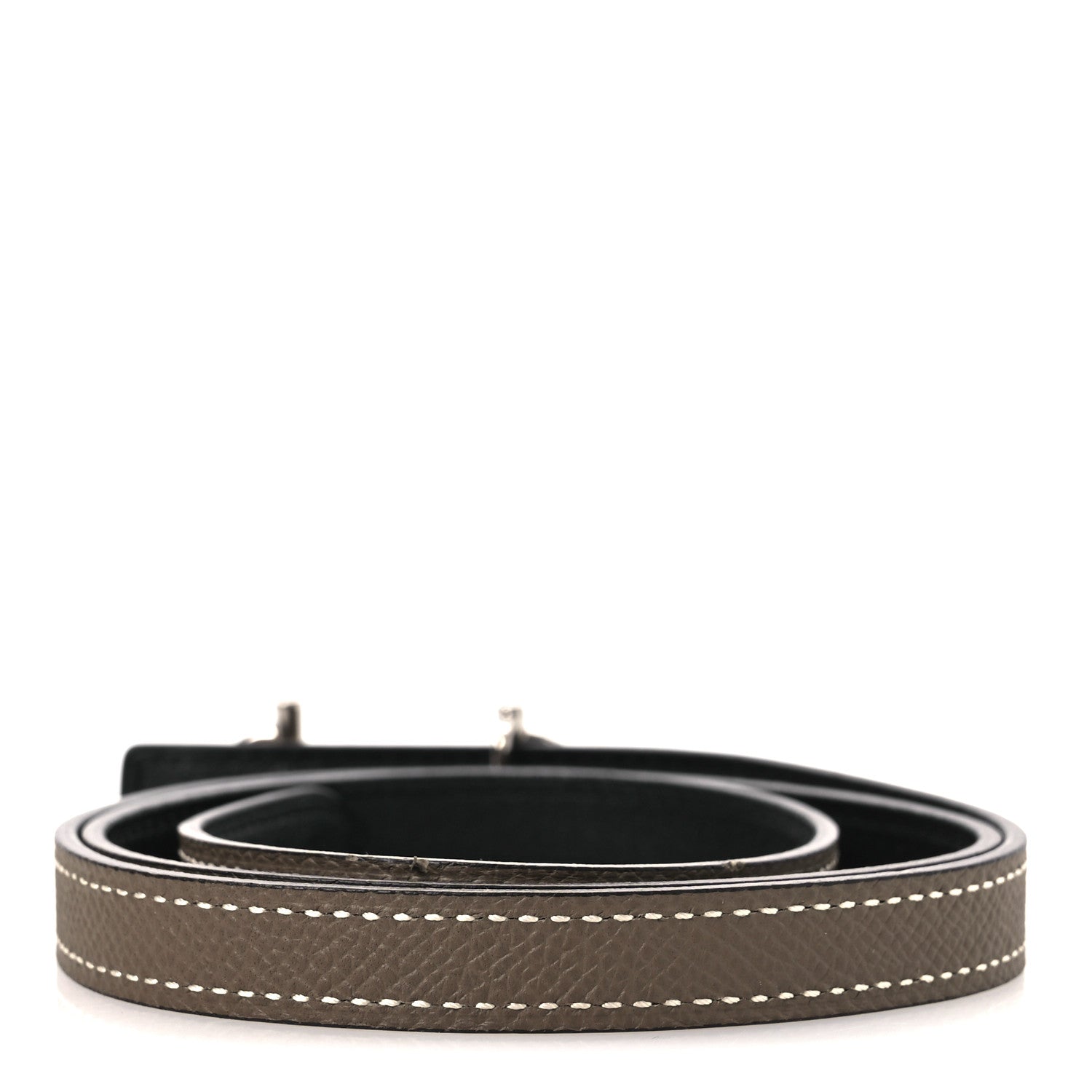 Hermes Swift Epsom 13mm Gamma Belt 75 30 Black Etoupe 2 of 5