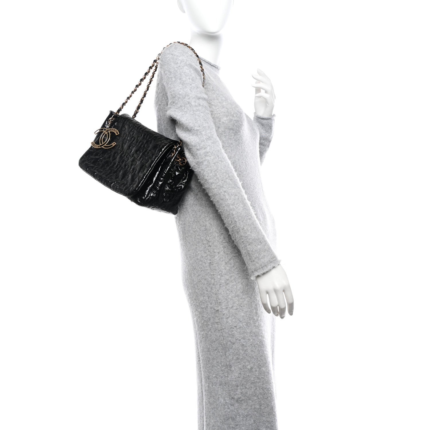 Chanel Patent Puzzle Accordion Flap Bag Black 2 of 12
