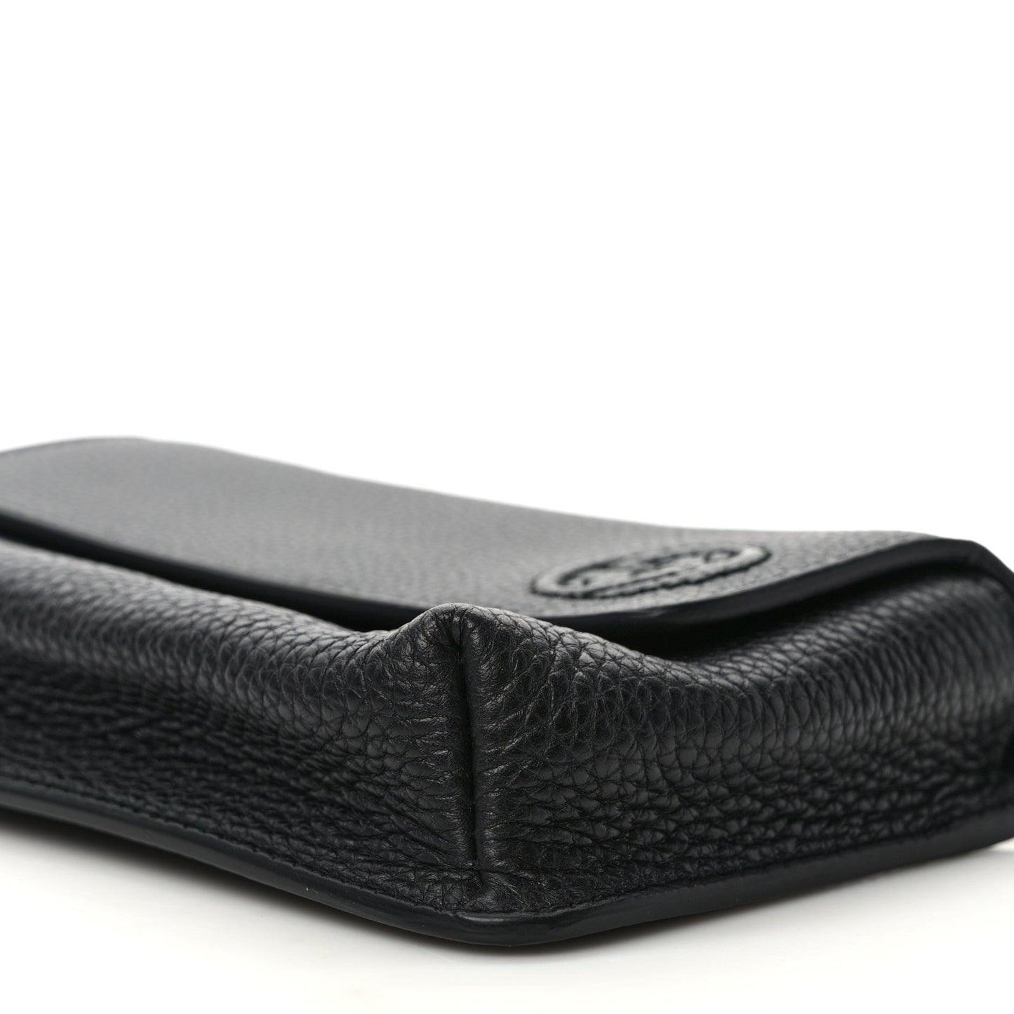 Pebbled Calfskin Soho Flap Belt Bag Black