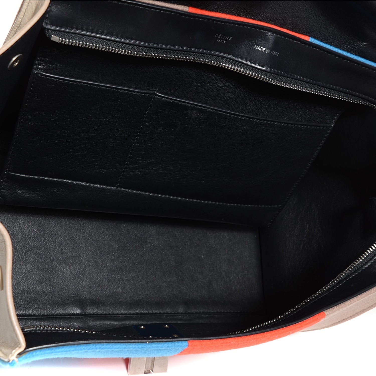Celine Calfskin Wool Medium Trapeze Multicolor 5 of 9