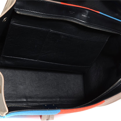 Celine Calfskin Wool Medium Trapeze Multicolor 5 of 9