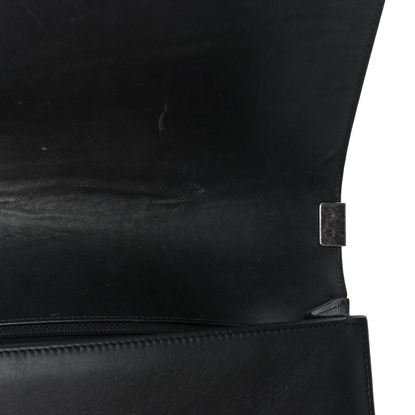 Lambskin Chevron Quilted New Medium Boy Flap Black