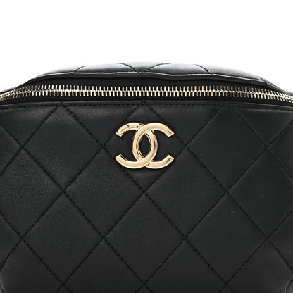Chanel Lambskin Quilted Resin Bi-Color Waist Bag Fanny Pack Black 8 of 10