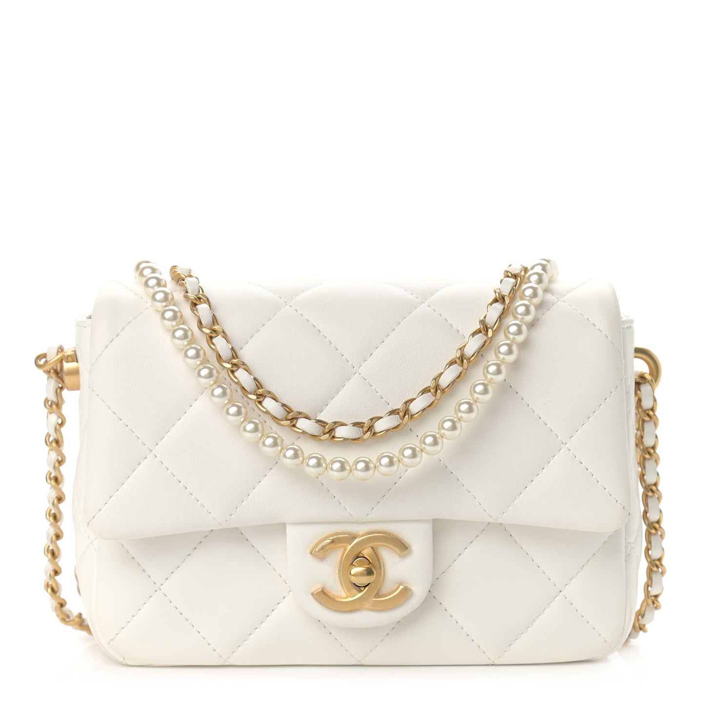 Lambskin Quilted Mini My Perfect Flap White