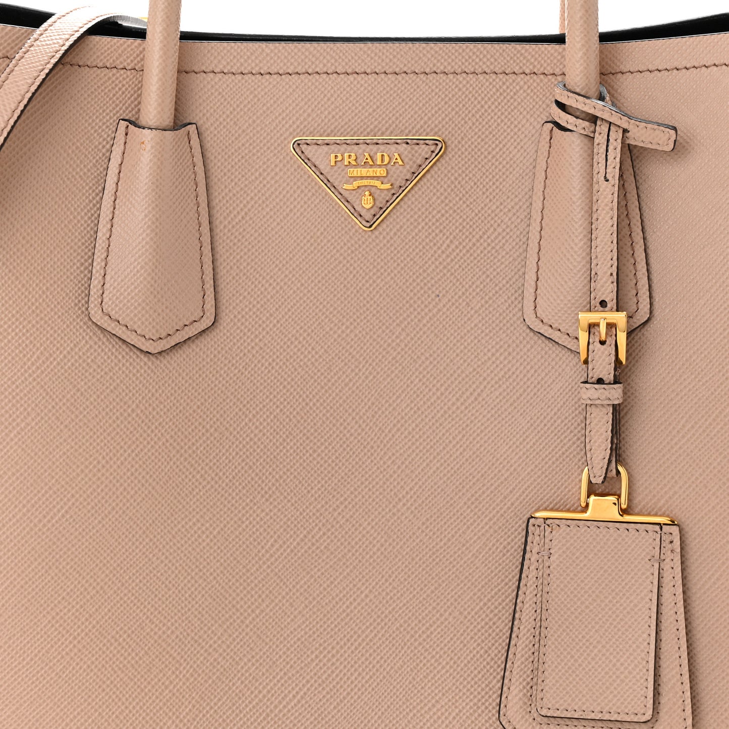 Saffiano Cuir Small Double Bag Cammeo Black