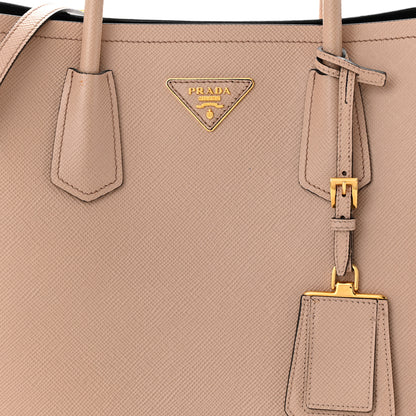 Prada Saffiano Cuir Small Double Bag Cammeo Black 7 of 12