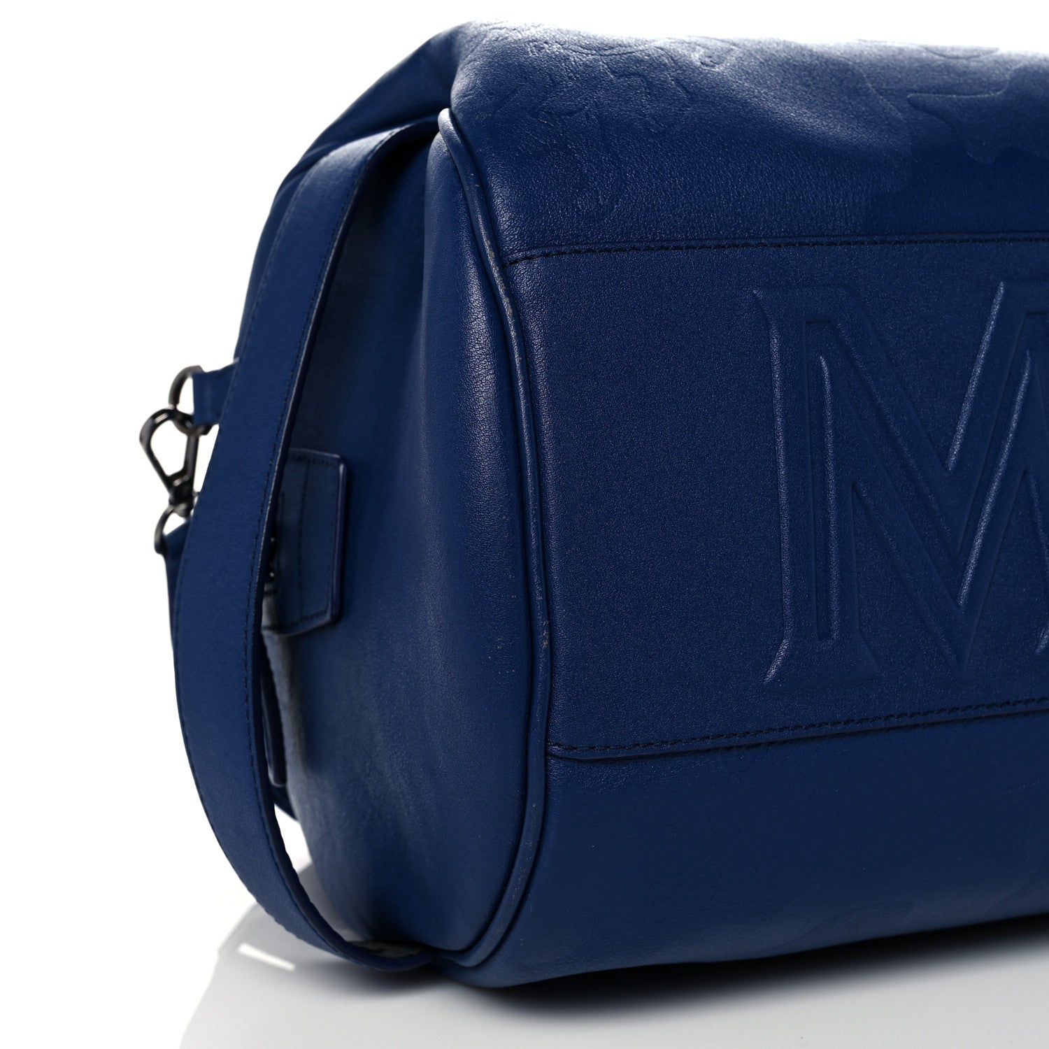 MCM Smooth Calfskin Lion Camo Crossbody Bag Blue 9 of 16