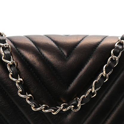 Chanel Iridescent Lambskin Surpique Chevron Medium Flap Black 8 of 11