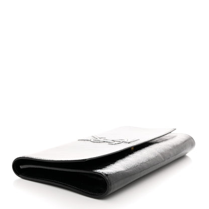 Saint Laurent Textured Patent Monogram Large Belle De Jour Clutch Black 4 of 7