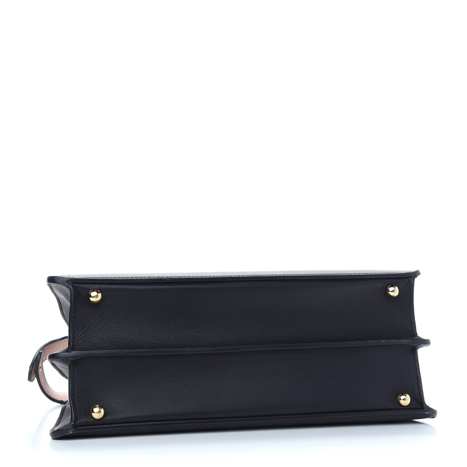 Fendi Vitello Seta Shiny Nappa Medium Peekaboo I SEE U Satchel Black Light Rose 4 of 10