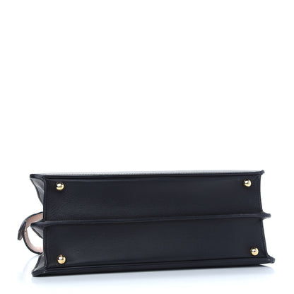 Fendi Vitello Seta Shiny Nappa Medium Peekaboo I SEE U Satchel Black Light Rose 4 of 10