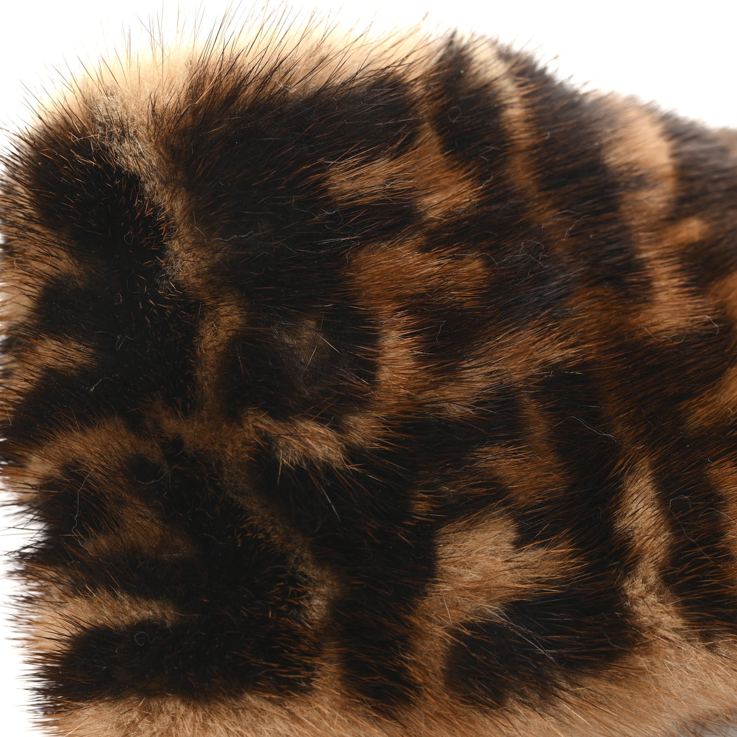 Mink Fur FF Logo Headband M Tobacco