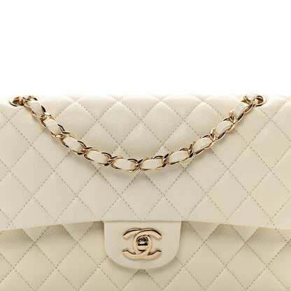 Chanel Caviar Quilted Medium Double Flap White 5 of 10