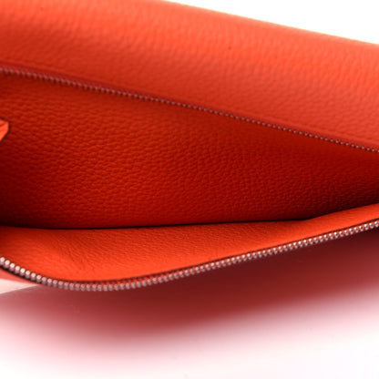 Hermes Togo Dogon Recto Verso Wallet Orange Poppy Rose Candy 5 of 12