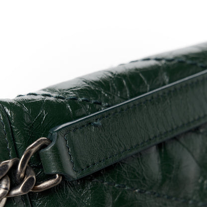 Saint Laurent Crinkled Calfskin Matelasse Monogram Medium Niki Chain Satchel Military Olive 12 of 12
