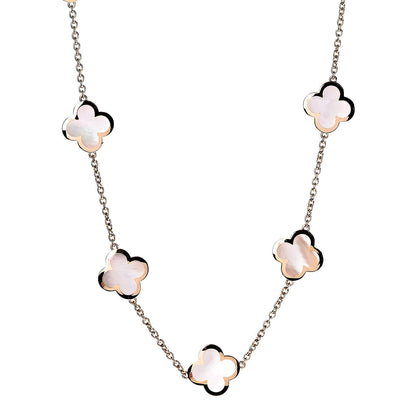 Van Cleef & Arpels 18K Yellow Gold Mother of Pearl 9 Motifs Pure Alhambra Pendant Necklace 1 of 5