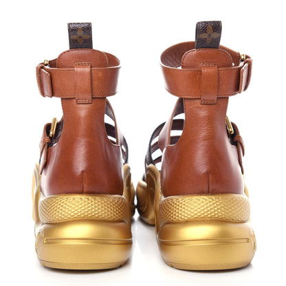 Louis Vuitton Calfskin Monogram LV Archlight Sandal 41 Gold 7 of 12