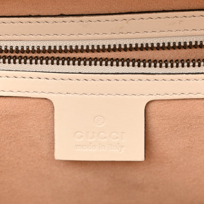 Gucci Calfskin Matelasse Sylvie Web Small GG Marmont Top Handle Shoulder Bag White 5 of 9