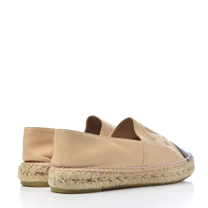 Chanel Lambskin CC Espadrilles 40 Beige Black 4 of 23