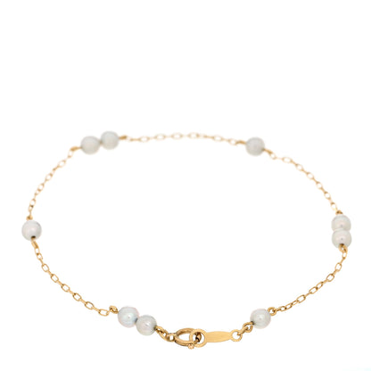 Mikimoto 18K Yellow Gold Akoya Pearl 4-4.5mm Station Bracelet 2 of 3