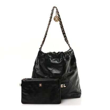 Chanel Shiny Calfskin Quilted Small Chanel 22 Black 3 of 11