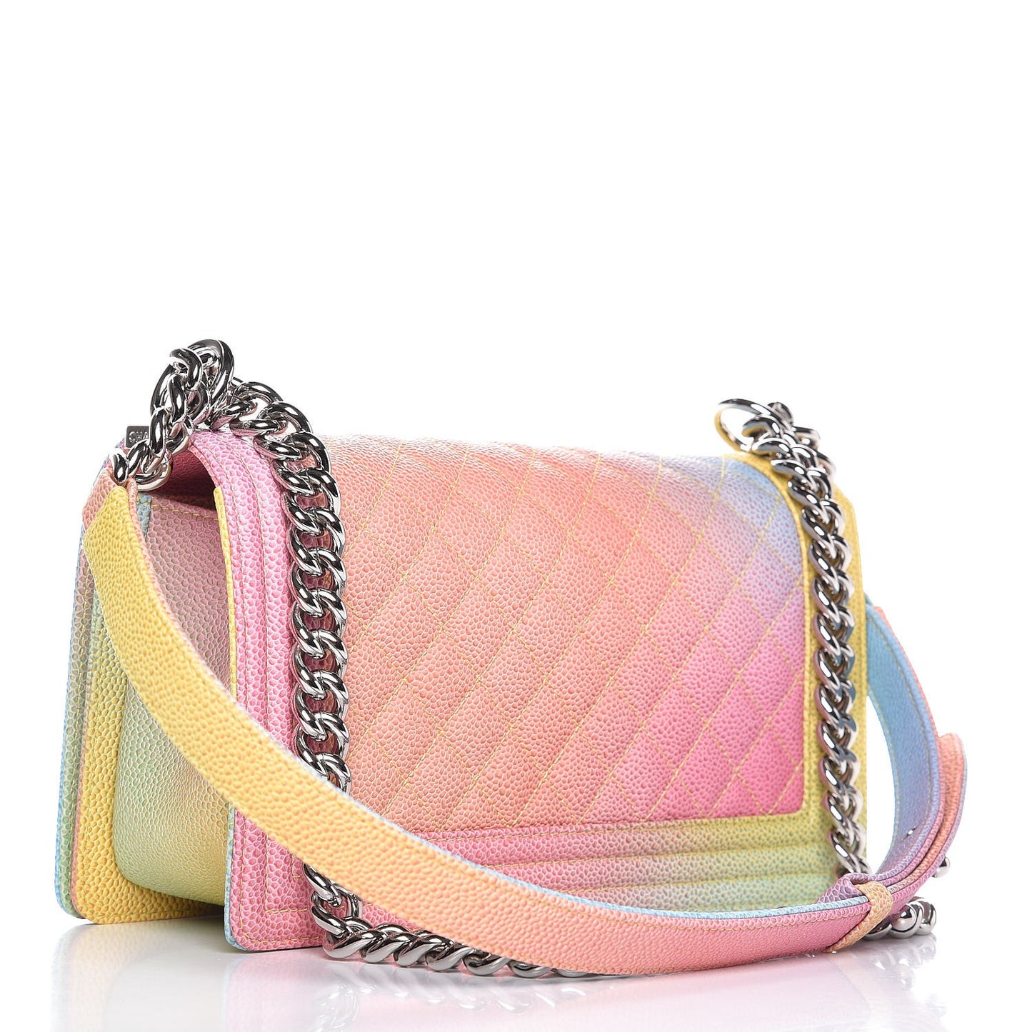 Caviar Quilted Medium Cuba Rainbow Boy Flap Multicolor