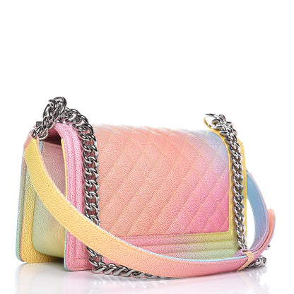 Chanel Caviar Quilted Medium Cuba Rainbow Boy Flap Multicolor 3 of 8