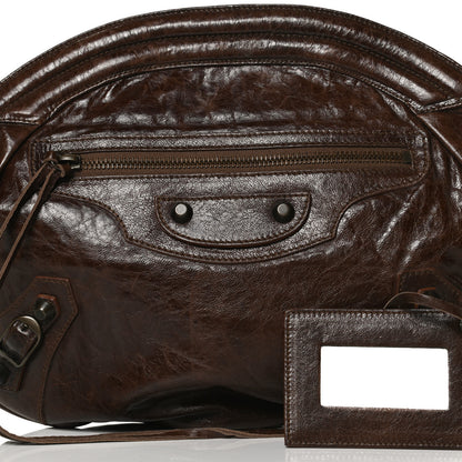 Balenciaga Chevre Classic Hardware Oval Clutch Truffle 13 of 25