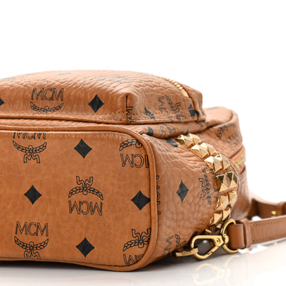 MCM Visetos Side Stud X-Mini Stark Backpack Cognac 9 of 10