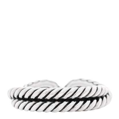 David Yurman Sterling Silver Diamond Cable Loop Band Ring 54 7 3 of 5