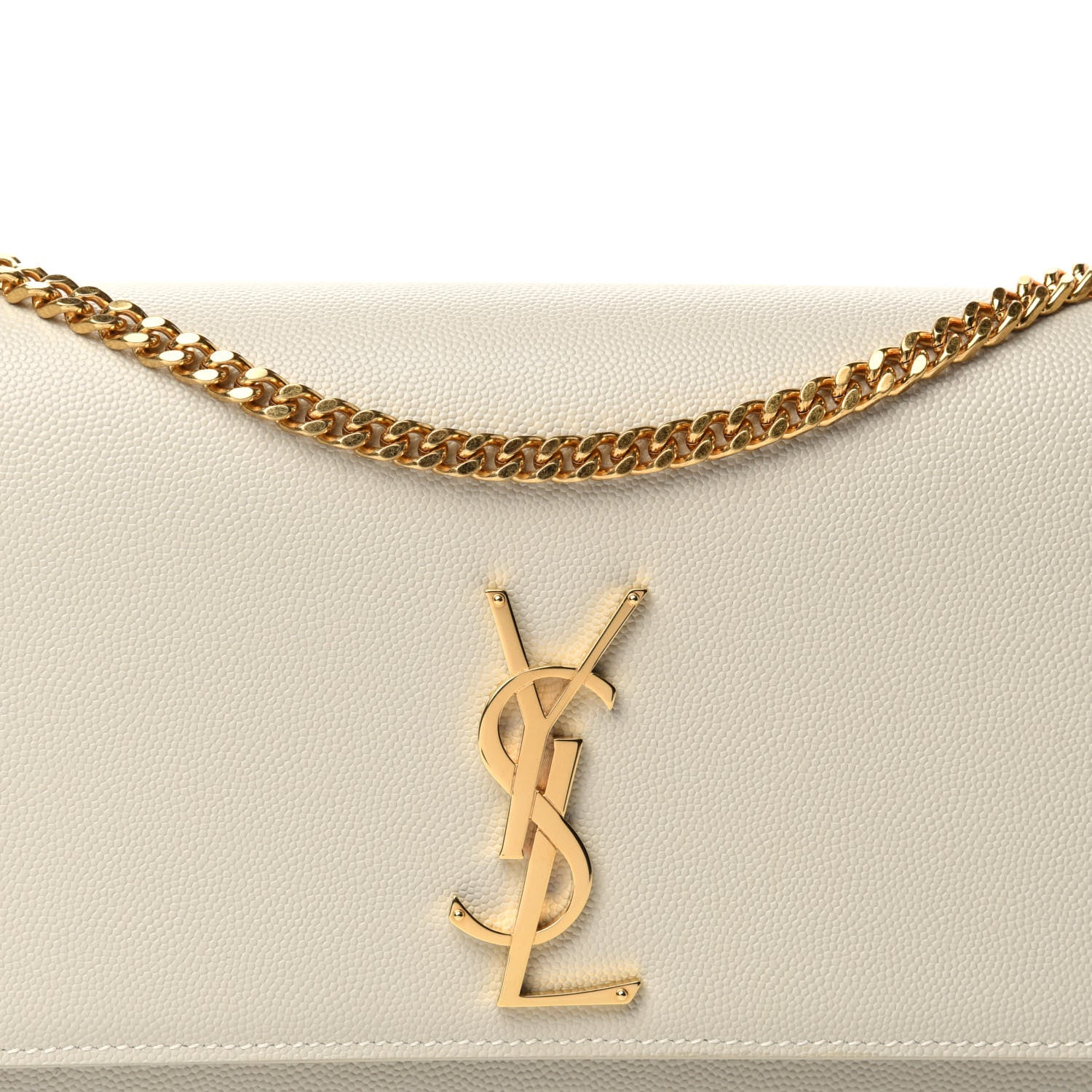 Saint Laurent Grain De Poudre Medium Classic Monogram Kate Satchel Crema Soft 10 of 10