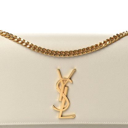 Saint Laurent Grain De Poudre Medium Classic Monogram Kate Satchel Crema Soft 10 of 10