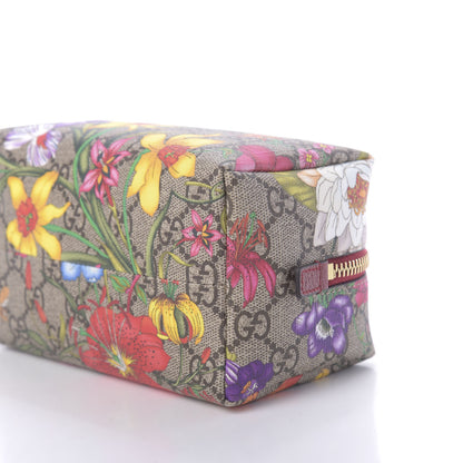 Gucci Soft GG Supreme Monogram Flora Calfskin Medium Ophidia Cosmetic Case Beige Ebony Multicolor Rosso 6 of 10