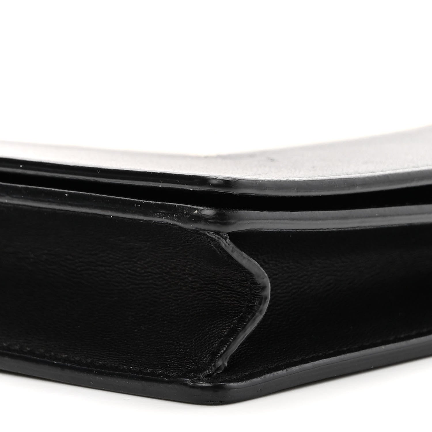 Celine Smooth Lambskin Frame Evening Chain Clutch Black White 9 of 9