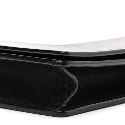 Celine Smooth Lambskin Frame Evening Chain Clutch Black White 9 of 9