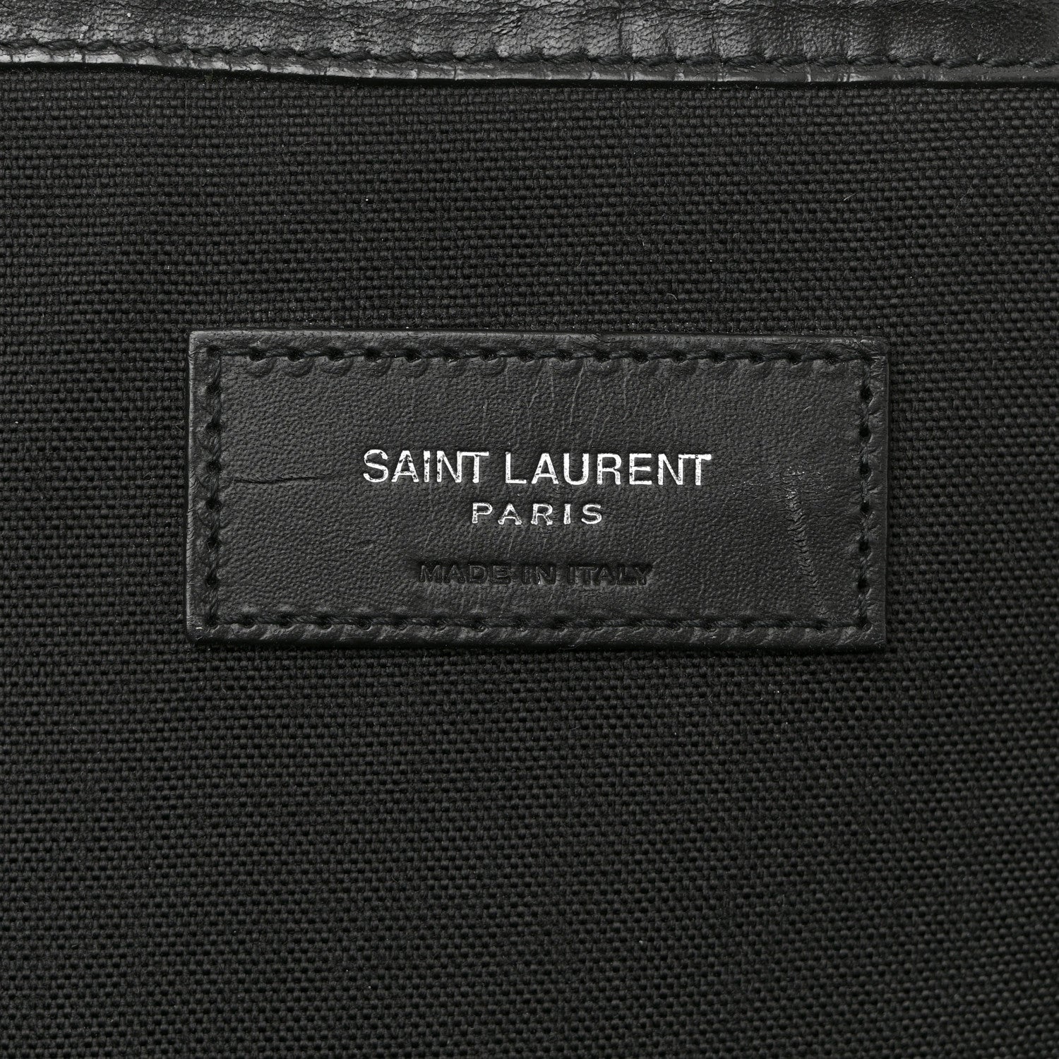 Saint Laurent Canvas Signature Embroidered City Backpack Black 6 of 11